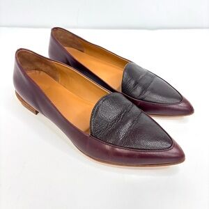 Everlane The Modern Point Leather Oxford Loafer Oxblood Burgundy Black Italy 8.5